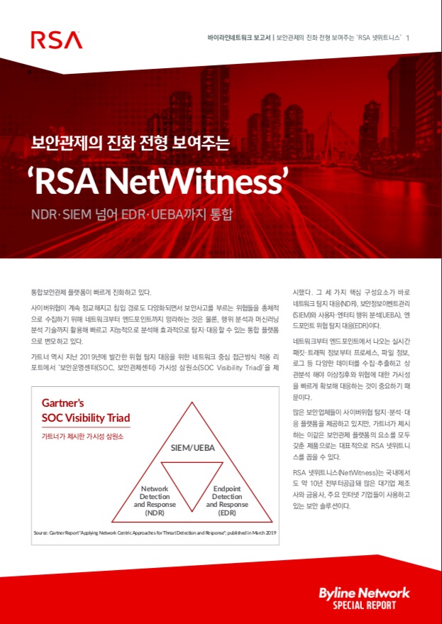 보안관제의 진화 전형 보여주는 ‘RSA 넷위트니스’