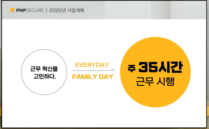 피앤피시큐어, 주 35시간 근무 시행 선언, “매일 1시간 조기 퇴근”