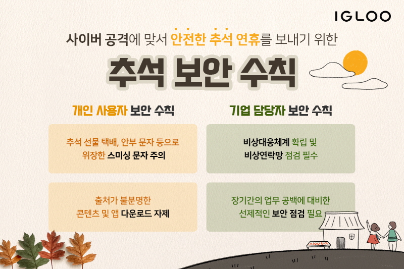 이글루코퍼레이션이 제시하는 추석 연휴 보안 수칙