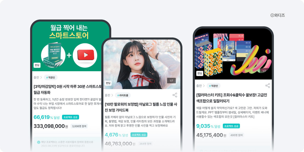 펀딩의 계절? 와디즈, 전자책 본격 띄운다…테크-가전도 100%대 성장