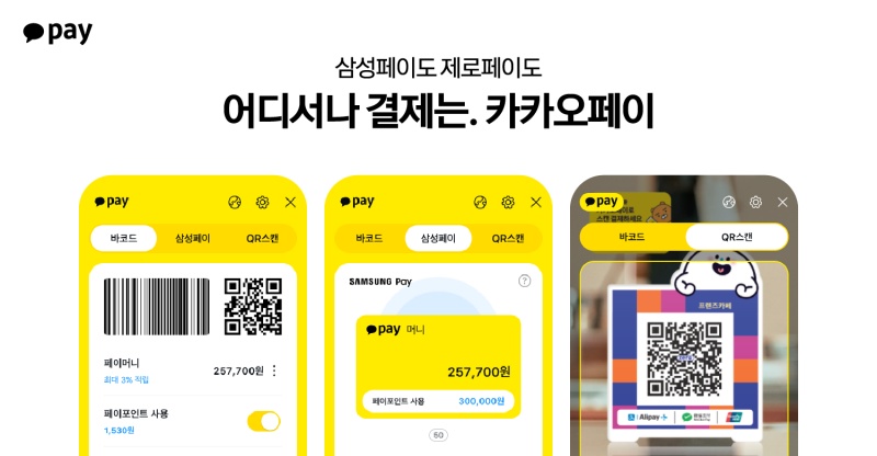 카카오페이, 삼성페이·제로페이 연동