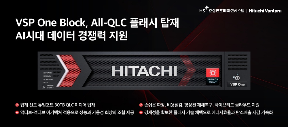 HS효성인포메이션, VSP원블록에 All-QLC 플래시 탑재