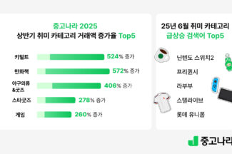 중고나라 “2025년 상반기 취미·취향 카테고리 거래액 226% 증가”