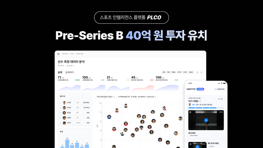 스포츠테크 기업 플코, 40억 규모 프리 시리즈 B 투자 유치